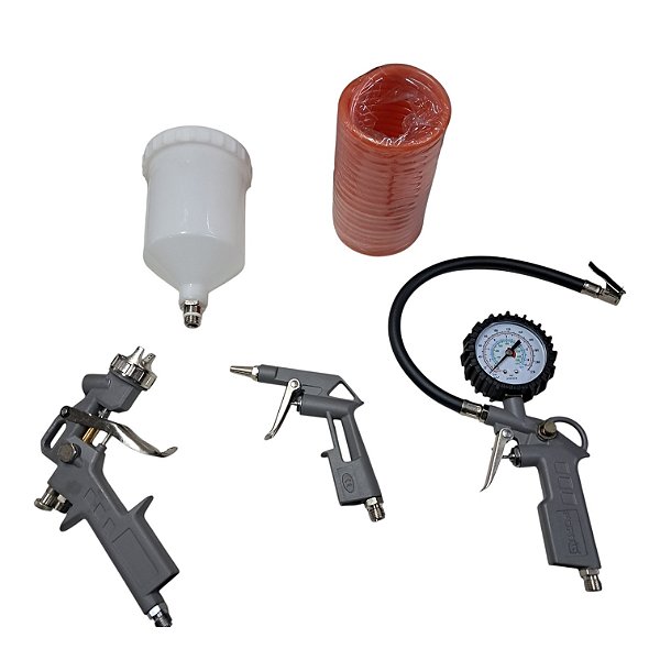 Kit de Pintura FortG FG8670 - 4 Itens (Pistola + Calibrador + Soprador + Mangueira)