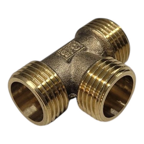 TEE Macho - Latão - 1/2 BSP = Ø20,8mm - TR1212