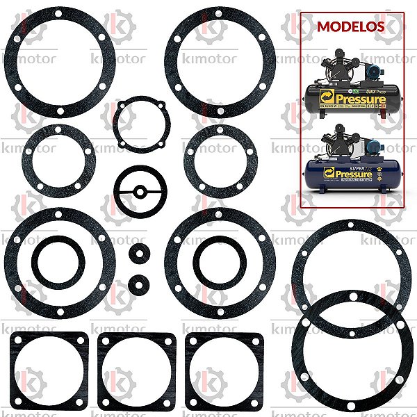 Jogo de Juntas Compressor Pressure ON 40 W c/Tela - PLL (KIT013-375)
