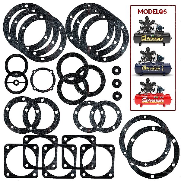 Jogo de Juntas Compressor Pressure ON 60 W c/ Tela - PLL (KIT013-376)