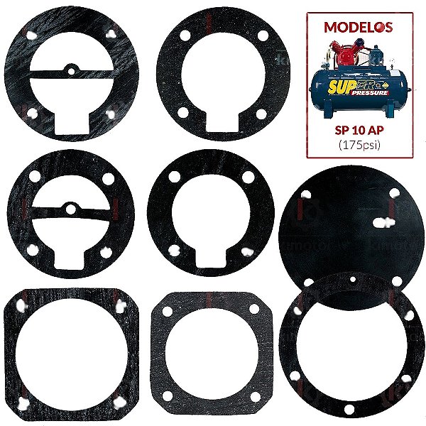 Jogo de Juntas Compressor Pressure PSV 10 AP / ON 10 V AP - PLL (KIT013-082)