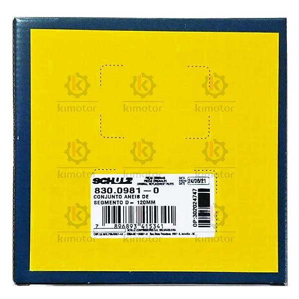 Jogo de Aneis Compressor - 120 mm - Schulz MSV 30 e 40 Max - 4R (830.0981-0) - P3B23