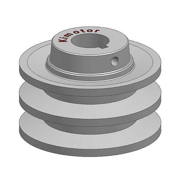 Polia Aluminio 60 mm - Canal 2A - Furo 3/4 (19,05 mm) - [P2H10]