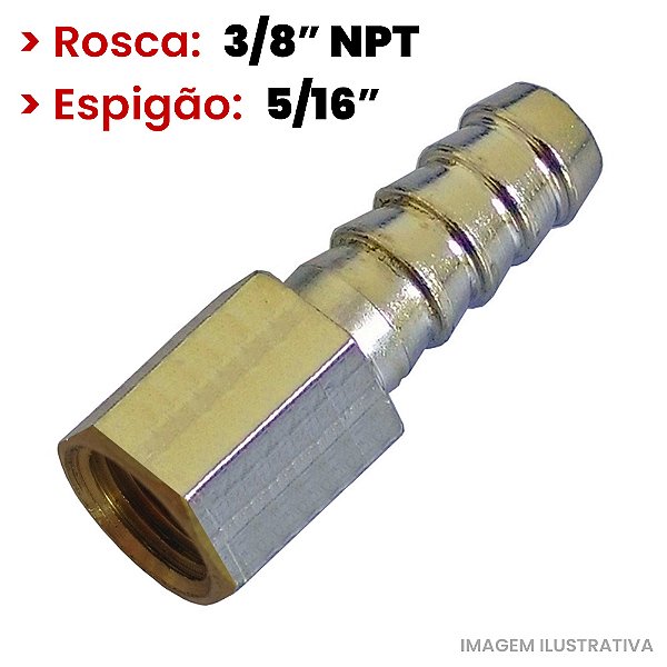 Espigão Fixo Fêmea - 3/8 F x 5/16 E NPT - (720107)