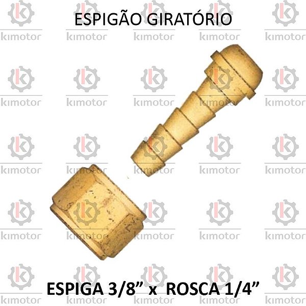 Espigão Giratório Fêmea - 1/4 F x 3/8 E NPT - (720151)