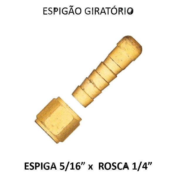 Espigão Giratório Fêmea - 1/4 F x 5/16 E NPT - (EF14516G - 720150)