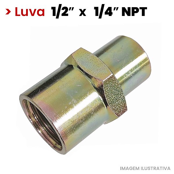 Luva Roscada de Redução - 1/2 F x 1/4 F NPT - (722207)