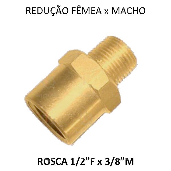 Adptador Fêmea x Macho - 1/2 x 3/8 NPT - MF1238