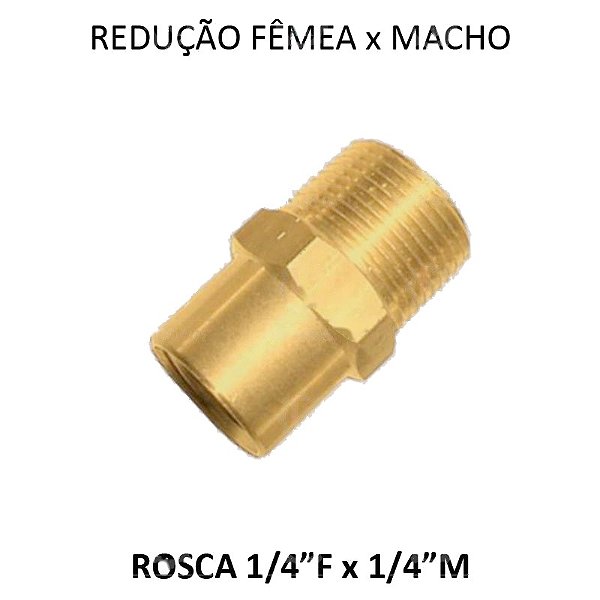 Adptador Fêmea x Macho - 1/4 x 1/4 NPT - MF1414