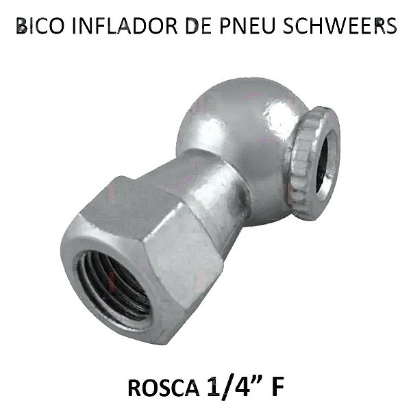 Bico Inflador Pneu Simples - 1/4 F