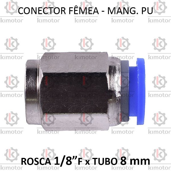 Conexão PU - 8mm x 1/8 F BSP (728041)