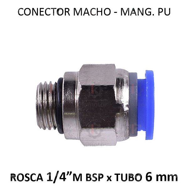 Conexão PU - 6mm x 1/4 M BSP - PM614