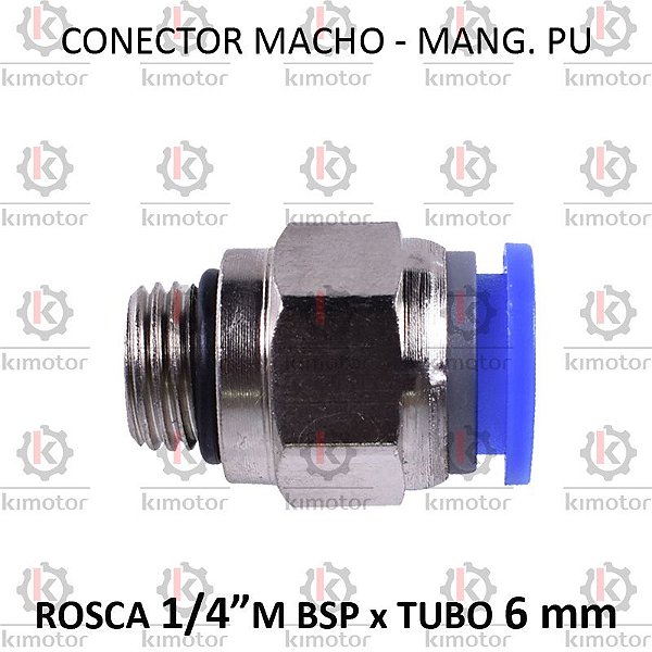 Conexão PU - 6mm x 1/4 M BSP (728008)