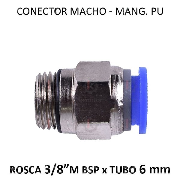Conexão PU - 6mm x 3/8 M BSP - PM638