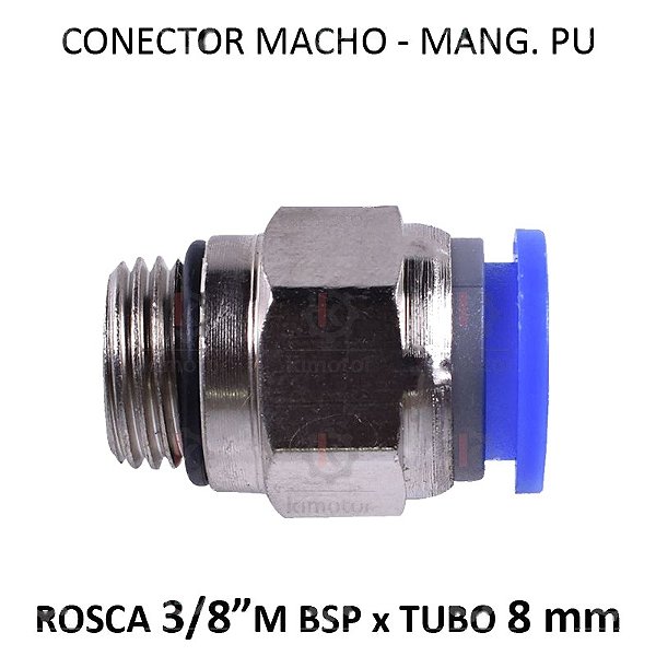 Conexão PU - 8mm x 3/8 M BSP - PM838