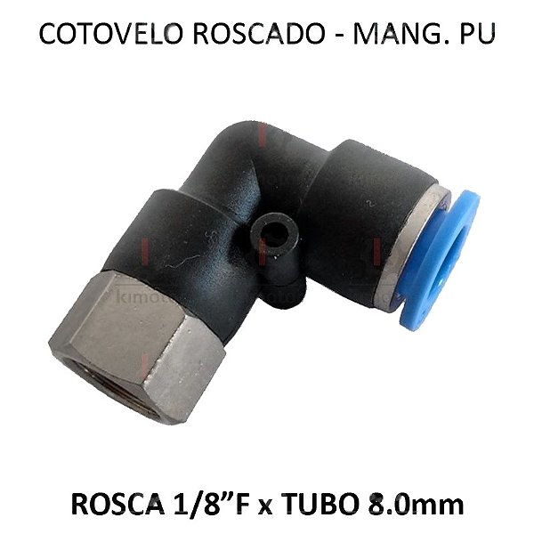 Cotovelo PU x Fêmea - 8mm x 1/8 BSP - PC818F