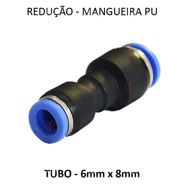 Redução PU - 6 x 8mm - Azul - PR68
