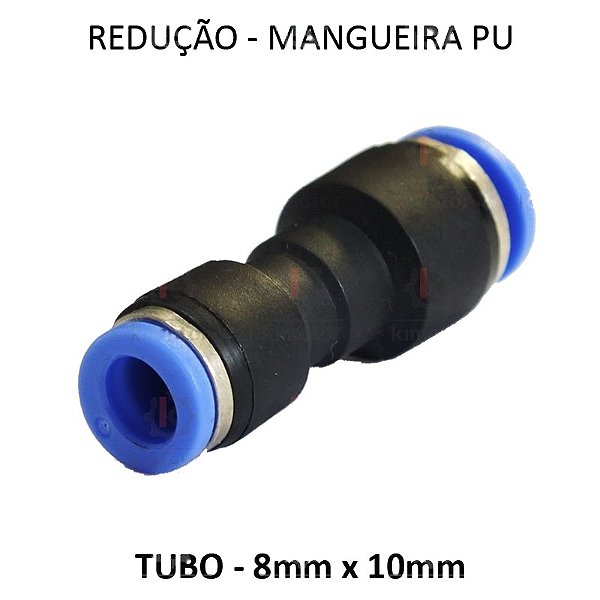 Redução PU - 8 x 10mm - Azul - PR810
