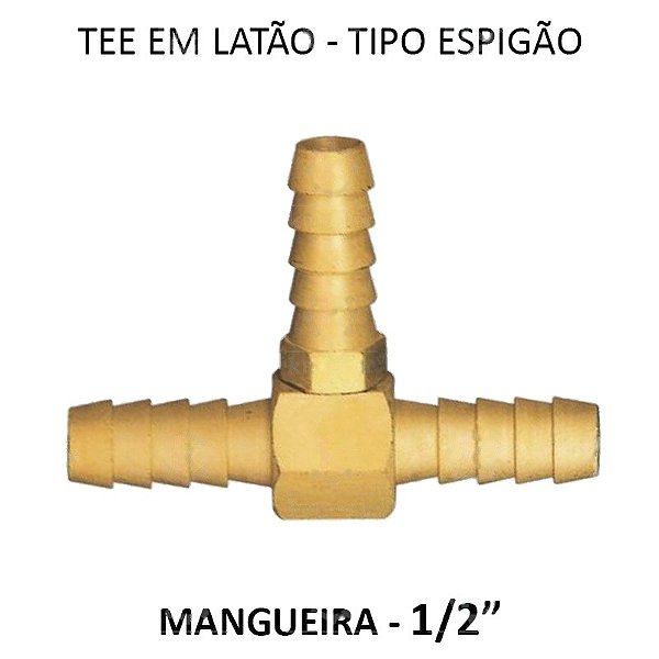 TEE Espigão - Aço Zincado - 1/2 E - (TE12 - 720705)