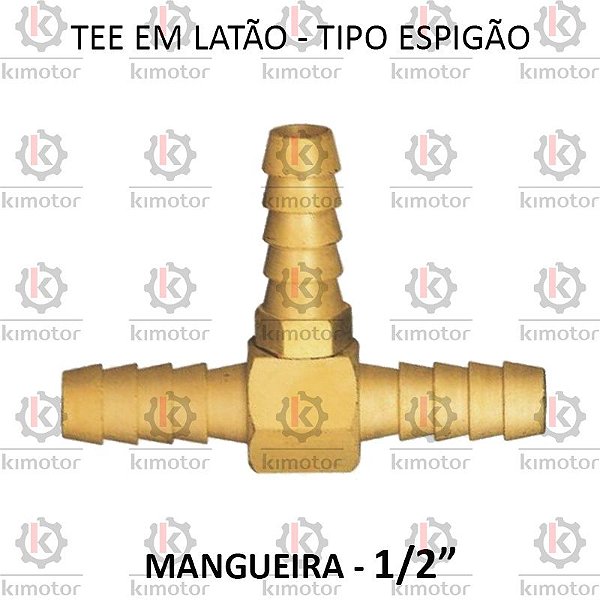 TEE Latão Espigão - 1/2 E - (720705)