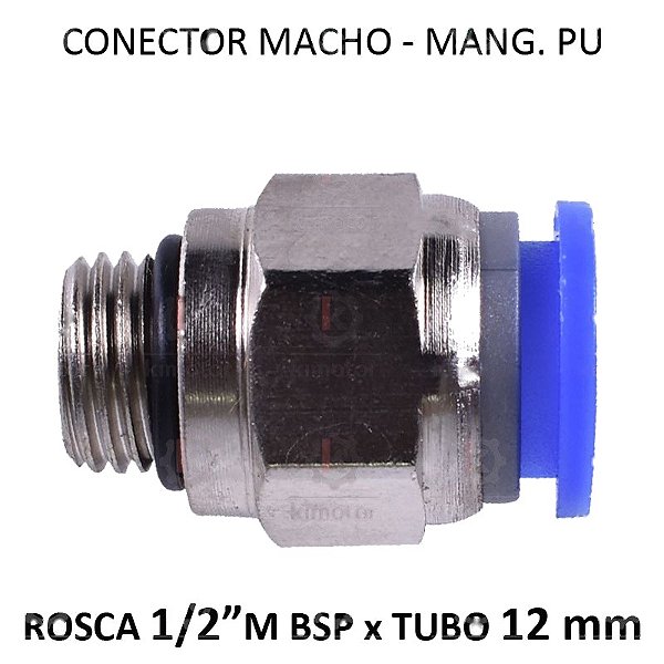 Conexão PU - 12mm x 1/2 M BSP - PM1212