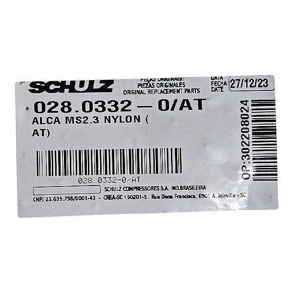 Alca / Pegador do Tufao Schulz MS 2.3 Jet (028.0332-0/AT) - P2.I19