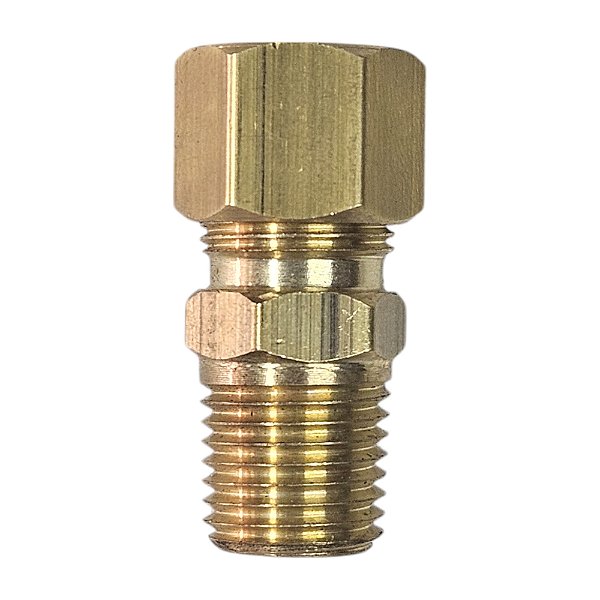 Conexão Reta em Latão - 1/4 M x 3/8 A - NPT (721003 - 003.0047-0)