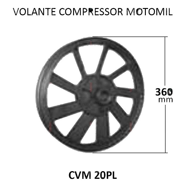 Volante Motomil 360mm x 2B - CMV 20 PL (09 Pás - 29054.1)