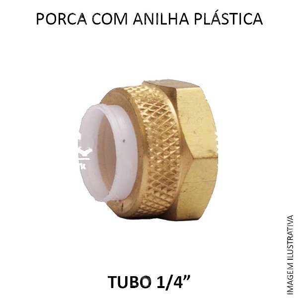 Porca com Anilha Plástica - 1/4