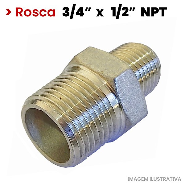 Niple Roscado de Redução - 3/4 M x 1/2 M NPT - (722113)
