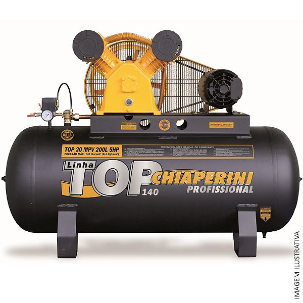 Compressor Chiaperini TOP 20/200 MPV - 20pcm 5HP 200L 140psi - Trifasico