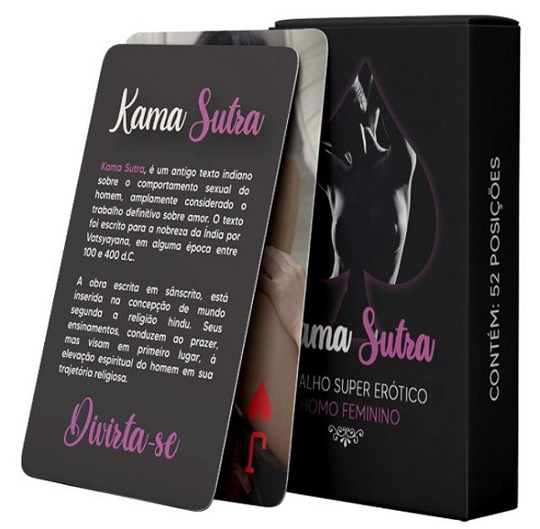 Baralho Posições Lésbica Kama Sutra com 55 Cartas