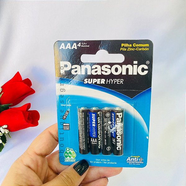 Pilhas Panasonic AAA Com 4 Pilhas Palito