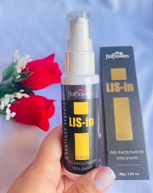 Gel Facilitador Anal Lis-In Gold Hot Flowers 30G