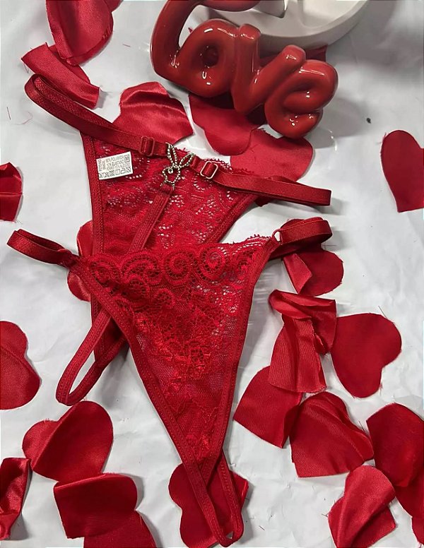 Calcinha Play Boy Renda