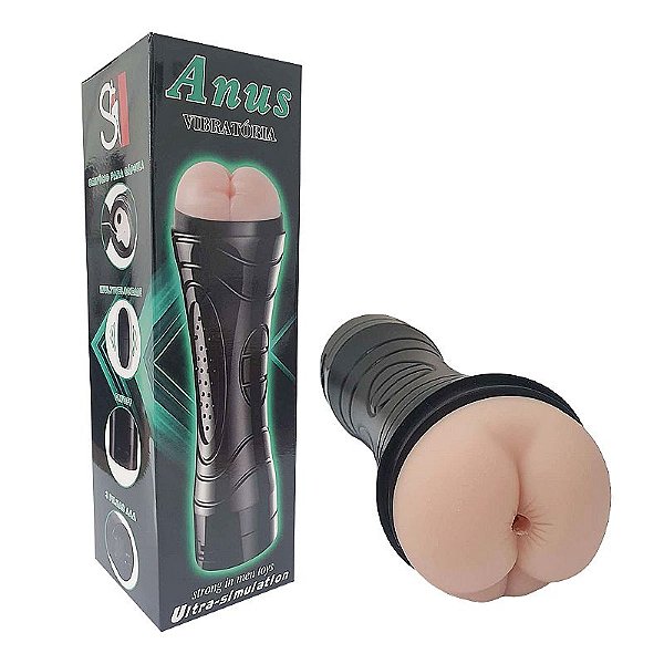 Masturbador Ânus com Vibrador em Cyberskin - Lanterna Ânus - SI