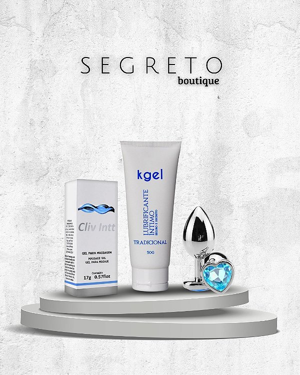 Kit Cliv + K-Gel + Plug p | Kit Sensual para Noite a Dois
