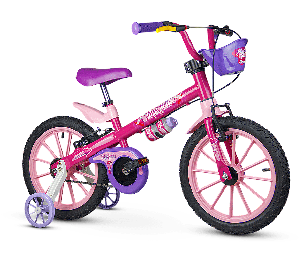 Bicicleta Infantil Aro 16 - Top Girls Feminina - Rosa - Nathor