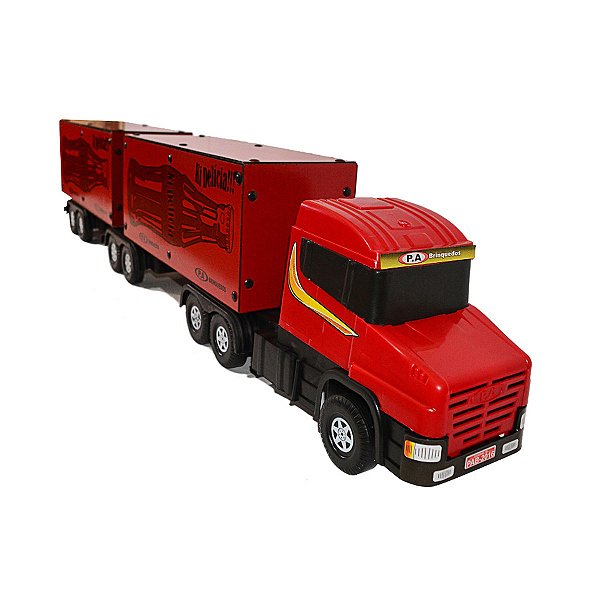 Carreta Bitrem Scania Baú Madeira Brinquedo 7 eixo Coca Cola - GR ELETRO  Importação e Distribuição