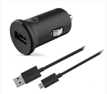 Carregador Veicular Motorola Turbo Power 15W + Cabo Micro Usb