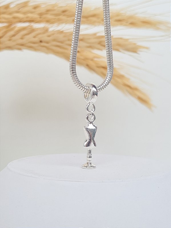 Berloque de pingente Manequim banhado a prata