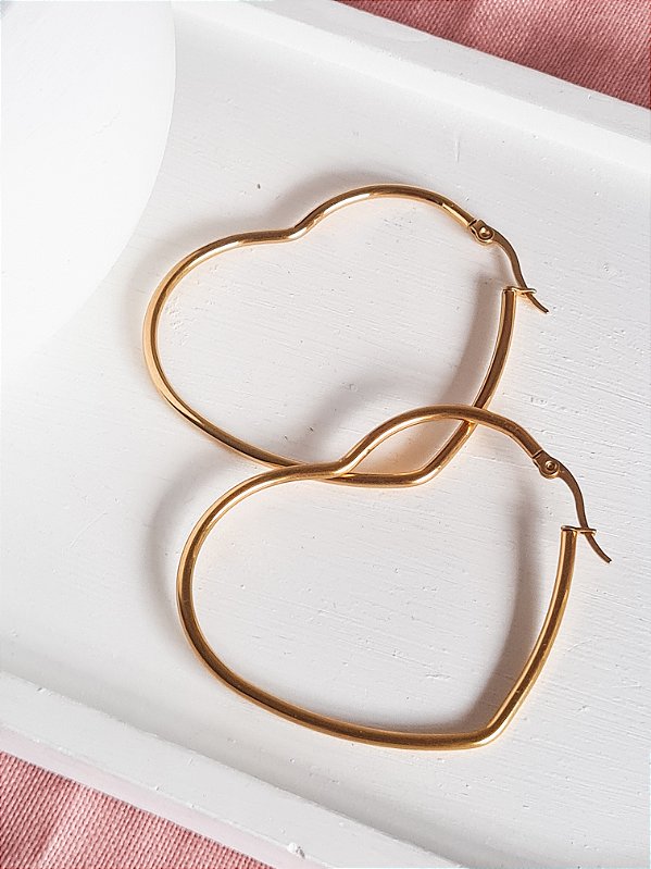 Argola de coração Aço Inox