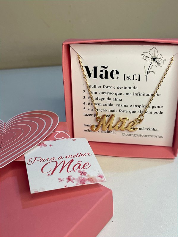 Colar Personalizado Mãe Dourado