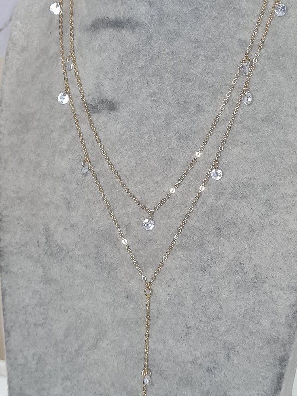 Colar gravatinha duplo