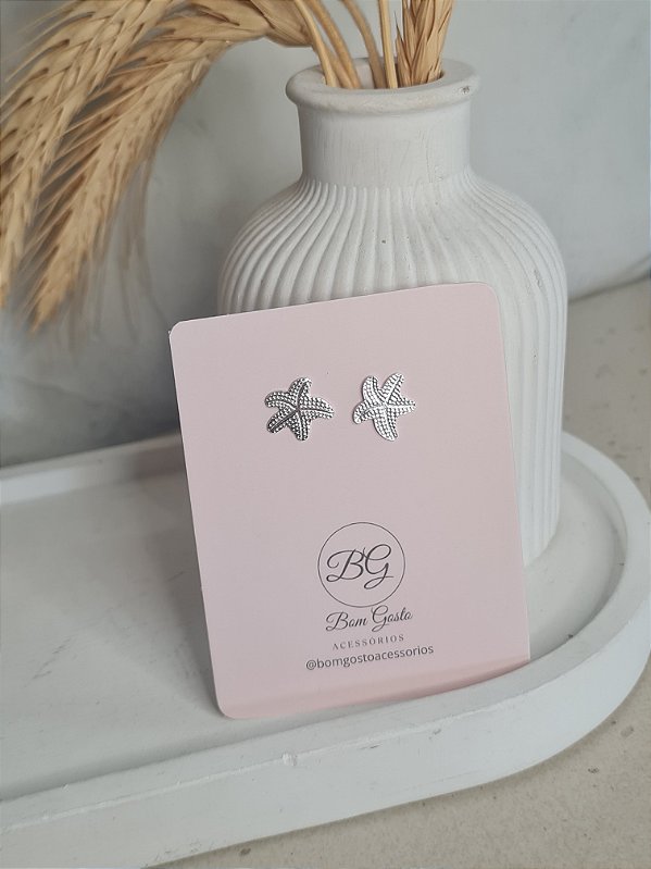 Brinco de estrela do mar prata