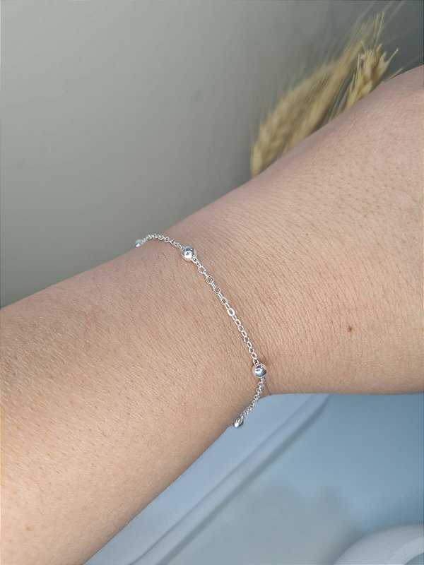 Pulseira Bolinha Delicada Prata