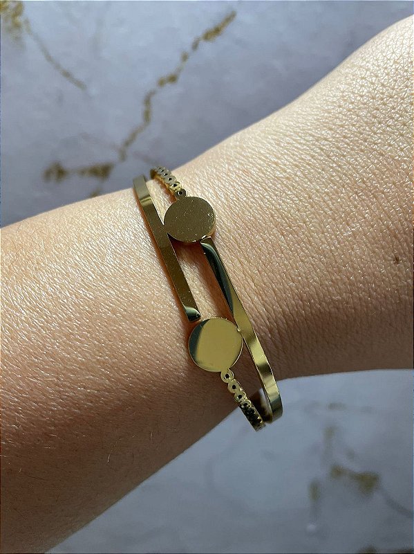 Bracelete Aura dourado em Aço Inox