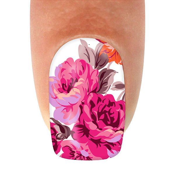 Adesivo de Unha Flor Pink e Lilás 19 com 12un