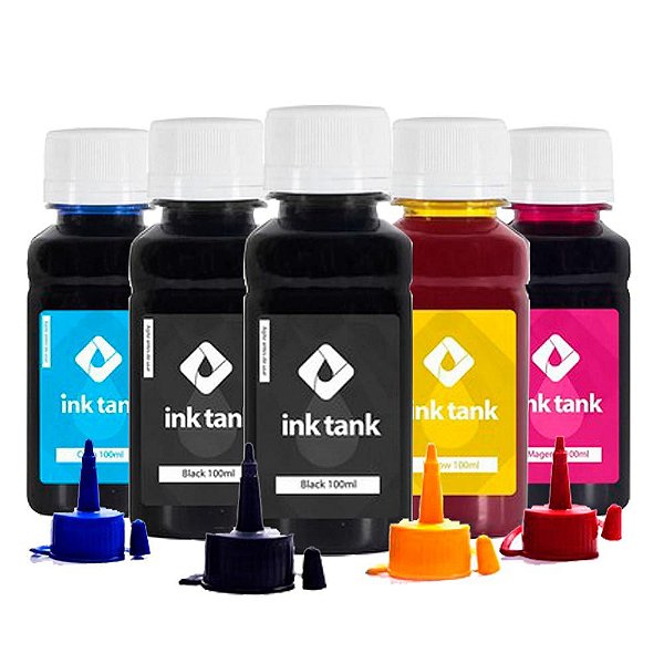 Kit 5 Tintas Epson L805 CMYKK Corante 100ml InkTank