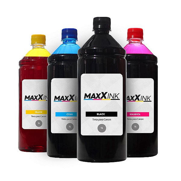 Kit 4 Tintas para Canon G6011 CMYK 1 Litro Maxx Ink